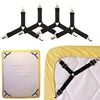 4Pcs/Set Bed Sheet Clip Grippers Suspender Cord Hook Loop Clasps Adjustable Elastic Mattress Cover Adjustable Bed Sheet Clips 2
