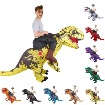 

Dinosaur Inflatable Suits Adult Performance Costume Halloween Cosplay Tyrannosaurus Rex Outfit Easter Party Blow Up Clothes