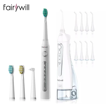 

Fairywill Electric Water Flosser & Sonic Toothbrush USB Charge 5 Modes 3 Brush Heads Waterproof Toothbrushes Teeth Cleaner