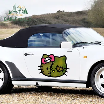 

EARLFAMILY 43cm x 31.4cm For Hello Kitty Car Stickers Waterproof Decal Motorcycle Occlusion Scratch Air Conditioner Decoration