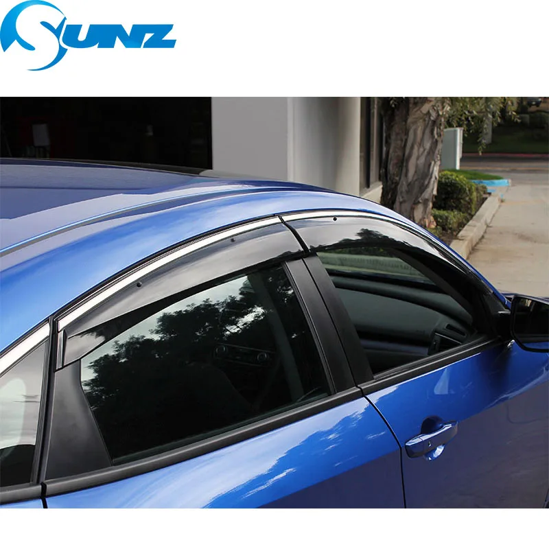 Window Air Vent Visor For Honda civic 2016-2018 Sun Shade Awnings Shelters Guards For Honda civic 2016 2017 2018 SUNZ
