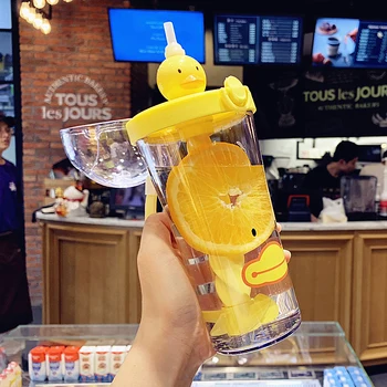 

Cristal Thermal Water Bottle Infuser Glass Hiking Water Drinking Bottle Gym Space Cute Gourde Verre Shaking Water JJ60SP