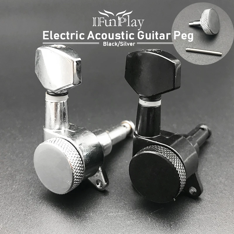 Metallor Sealed String Tuning Pegs Tuning Keys Machine Heads Grover Tuners 6 In Line for Right Handed Electric Guitar Acoustic Guitar Parts Replacement Chrome. 