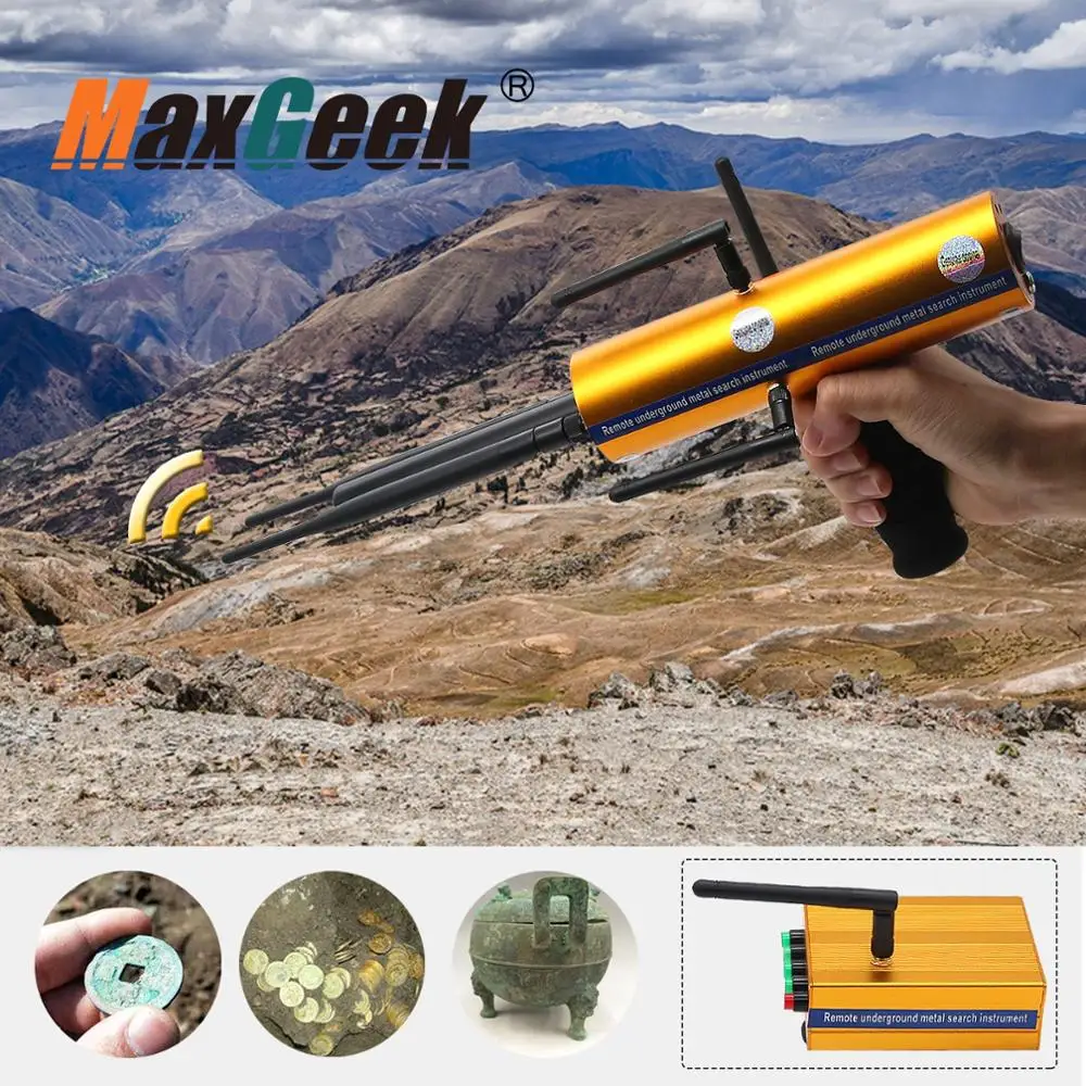 

Maxgeek AKS Long Range Gold Metal Detector Gems Diamond Finder with Six Antennas Handheld Type