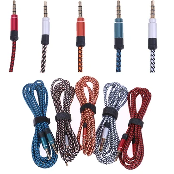 

Universal Audio Cable Male to Male Car Aux Cable Nylon Cable Jack 3.5mm Bradied Gold Plated Auxiliary Cable for Mobile Phone