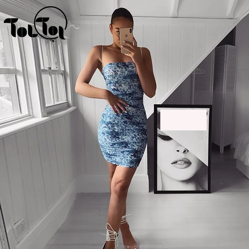 

2 Layers Floral Print Summer Dress Women Sleeveless Ruched Slim Bodycon Club Wear Sexy Dress Casual Beach Dress