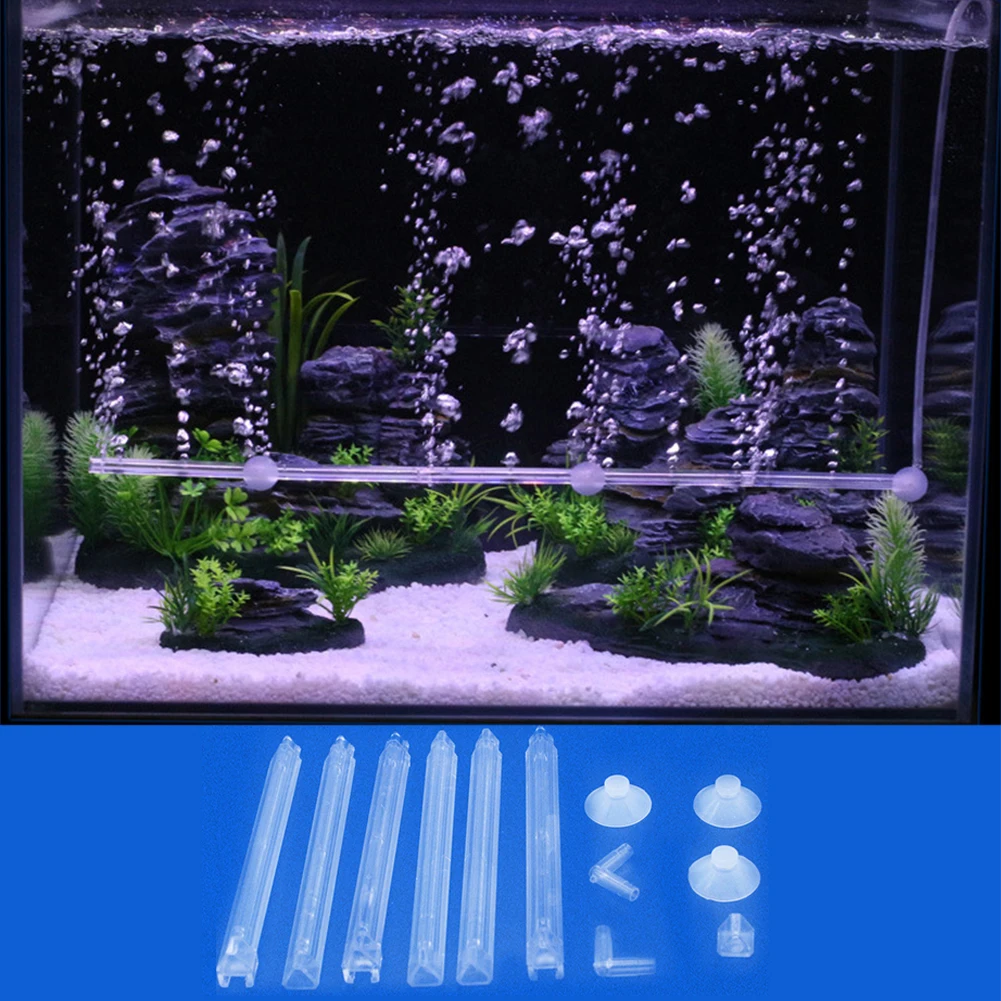 Safe Acrylic Bubble Bar For Fish Tank Transparent Professional Detachable Oxygen Increase Release Easy Apply |