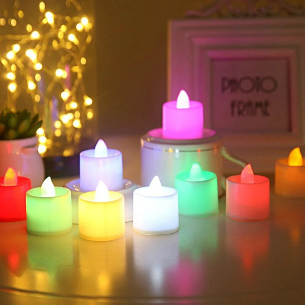 

1pcs Multicolor LED Candle Battery Operated LED Tea Lights Candle Simulation Candle Home Wedding Birthday Party Prop Decoration