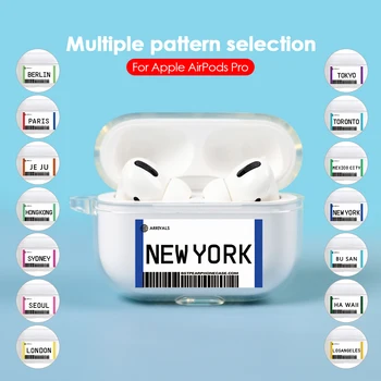 

Fashion City Label Code TPU Earhone Case For Airpods Pro Tourist Air Tickets Bluetooth Headset Protective Cases For Airpods Pro