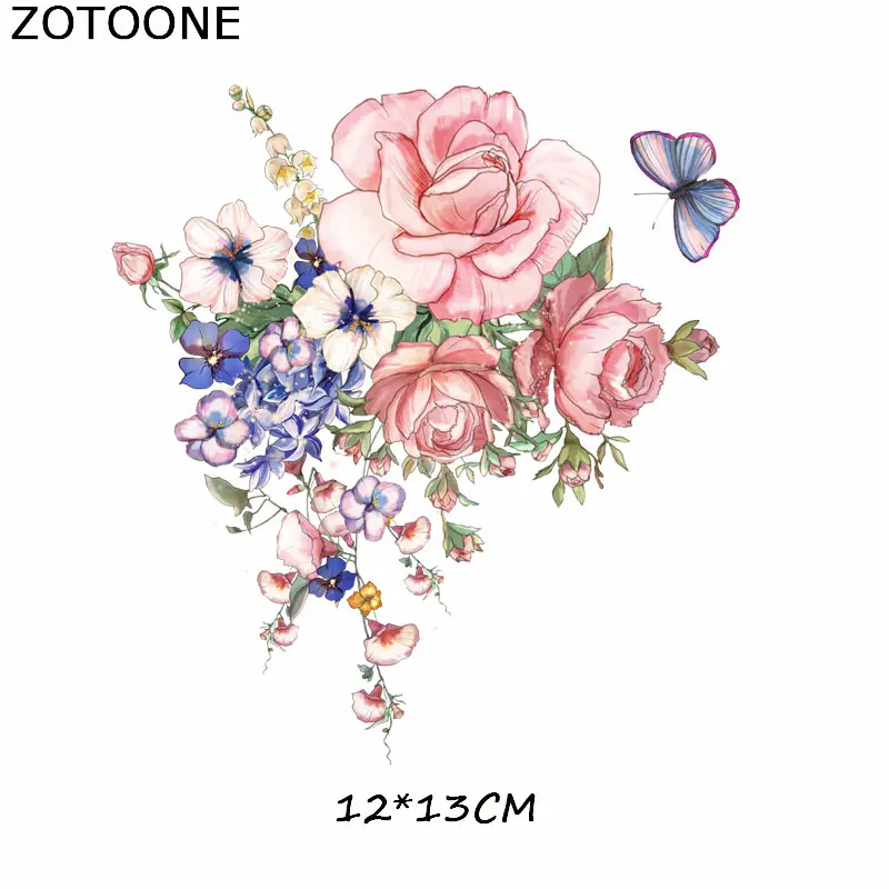 ZOTOONE цветы нашивки в форме животных для одежды DIY Железо на патч приложения термо теплопередача наклейка на одежду значки аппликаций - Цвет: ZT0448