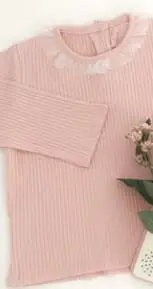MILANCEL/новая осенняя одежда для малышей блузка принцессы с кружевным воротником для девочек длинная рубашка для маленьких девочек хлопковые базовые топы для девочек - Цвет: Розовый