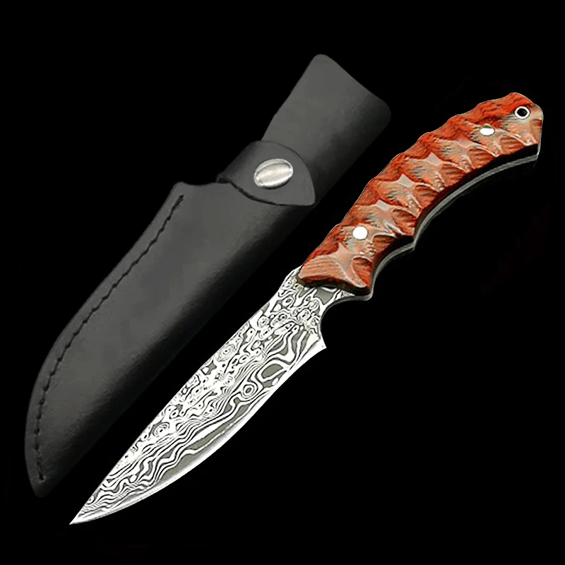 Нож с фиксированным лезвием ToughKeng Red Micarta Forge из стали 440 58HRC ножи для кемпинга на