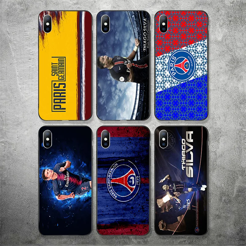 Чехол для телефона FC Париж PSG iphone XR 11 Pro XS Max X 5 5S черный DIY мягкий чехол Silva SE 7 8 6 6S 7Plus|