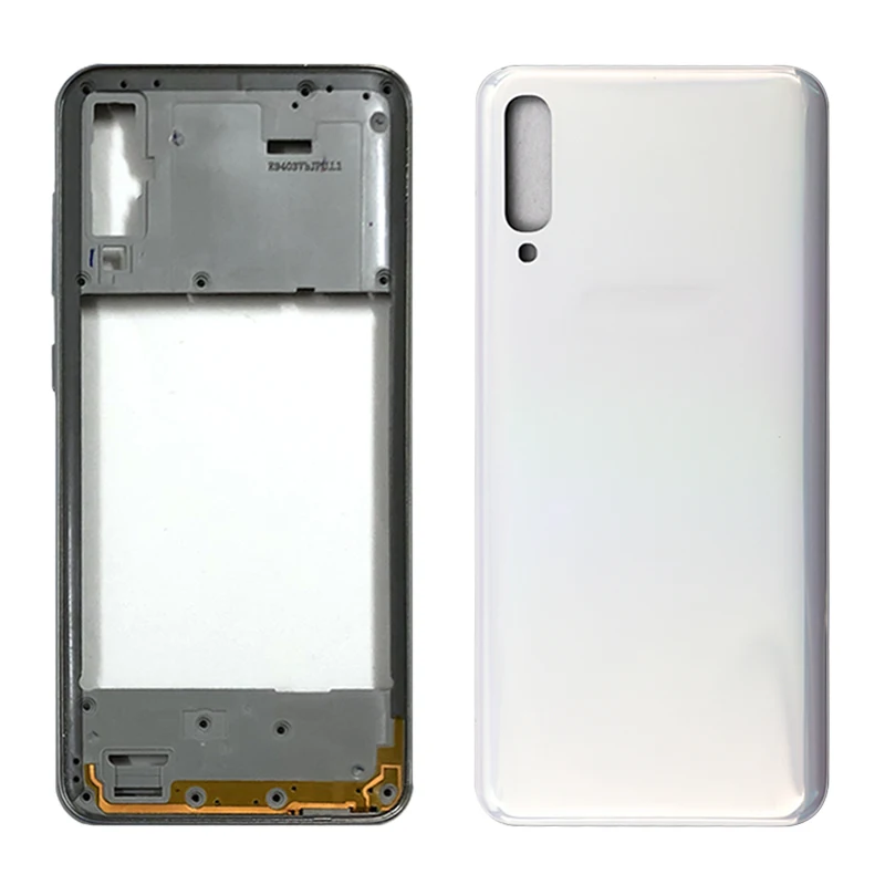 phone frame photo New For Samsung Galaxy A50 2019 A505 A505F Plastic Middle Frame Bezel A50 Battery Back Cover Rear Door Housing Case Replace android mobile frame Housings & Frames