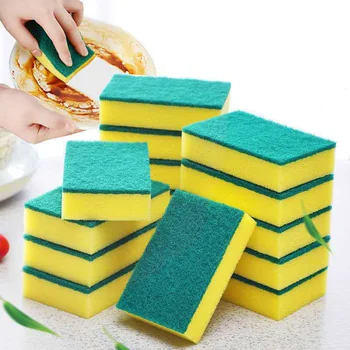

Kitchen Dishwashing Sponge Thickened Double-Sided Cleaning Baijie Cloth Kitchen Tools To Oil Absorbent Brush POTS And Bowls