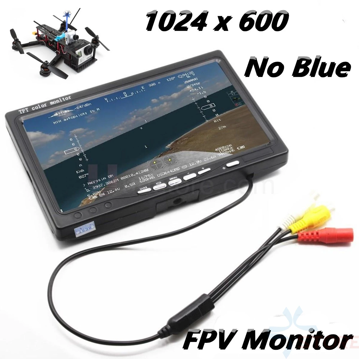 

Новейший IPS 7-дюймовый ЖК TFT FPV 1024x600 монитор экран с дистанционным управлением FPV монитор фотография Sunhood для наземной станции