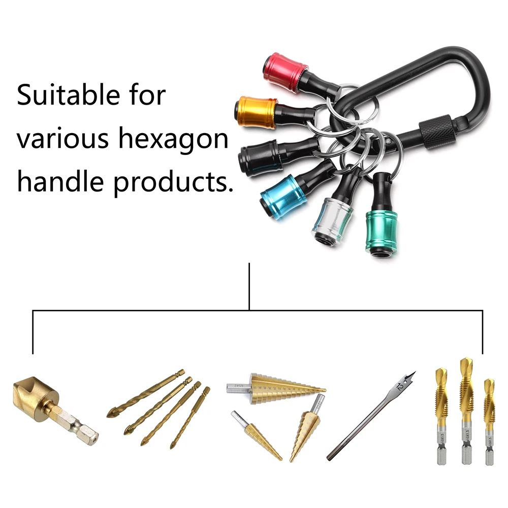 1/4" Multi-functional Extension Bar Quick Release Electric Drill Tool Parts Hex Shank Screwdriver Bit Holder Conversion Keychain