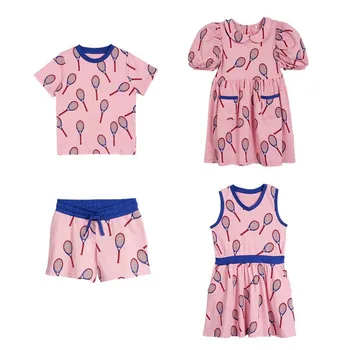 

Kids Clothing Set 2020 Summer Mr Short Sleeve Clothes Sets Baby Boys Girls Tops+shorts Toddlers Summer Dress Tennis Racket Print