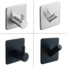 Robe Hook Hardware Rustproof-Hook-Hanger Stainless-Steel Bathroom Kitchen Black SUS304