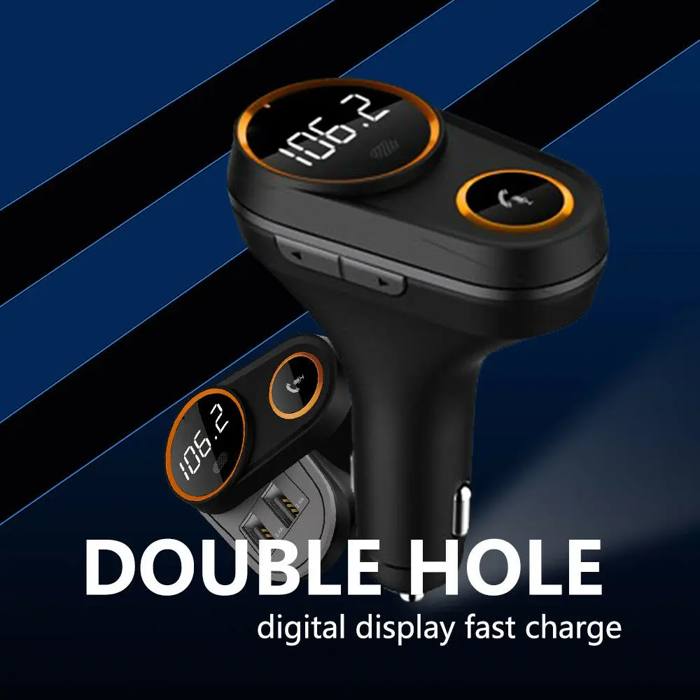 

LED Wireless Car FM Transmitter Stereo MP3 Player TF USB Phone Charger Adapter