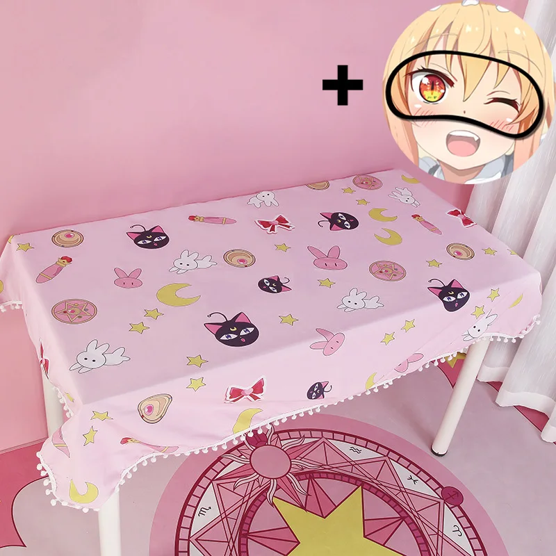 

Sailor Moon Cute Luna Cat Tablecloth Decorative Rectangular Dining Tea Soft Pink Dressing Table Cloth Cover Girl Birthday Gift
