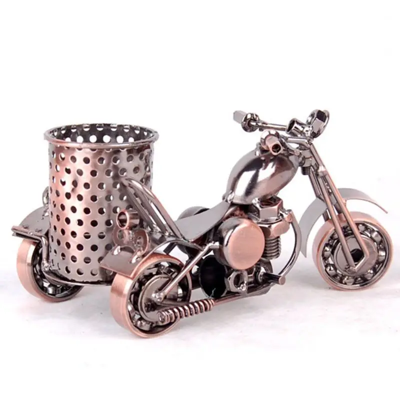 

Creative Motorcycle Metal Iron Pen Pencil Holder Desktop Storage Organizer Brush AXYF