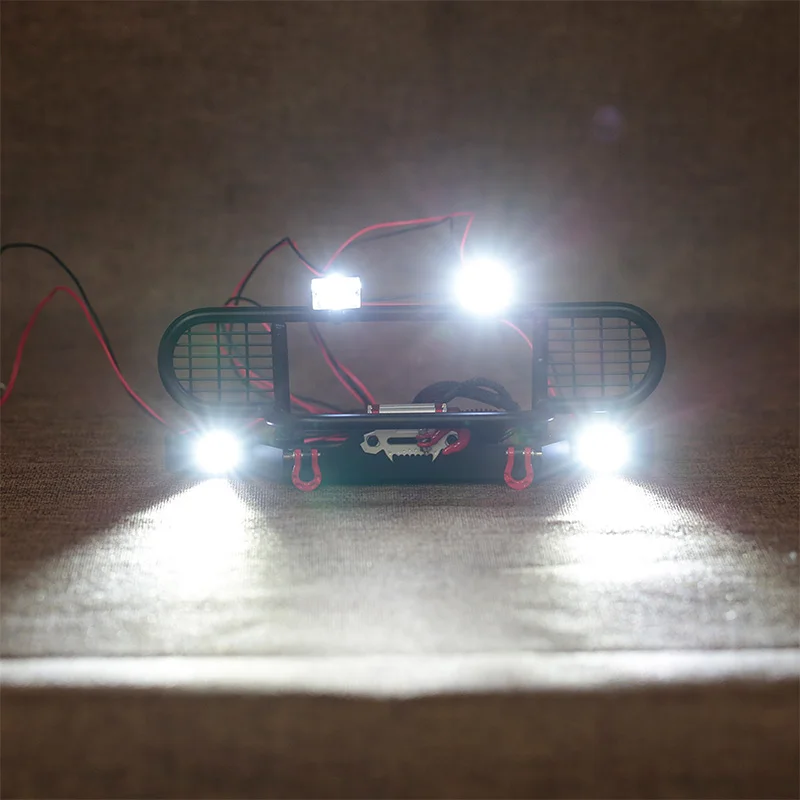 Бампер металлический с лебедкой 2 светодиодный светильник пульт дистанционного управления приемник для Traxxas TRX-4 TRX4 RC Гусеничный автомобиль запчасти