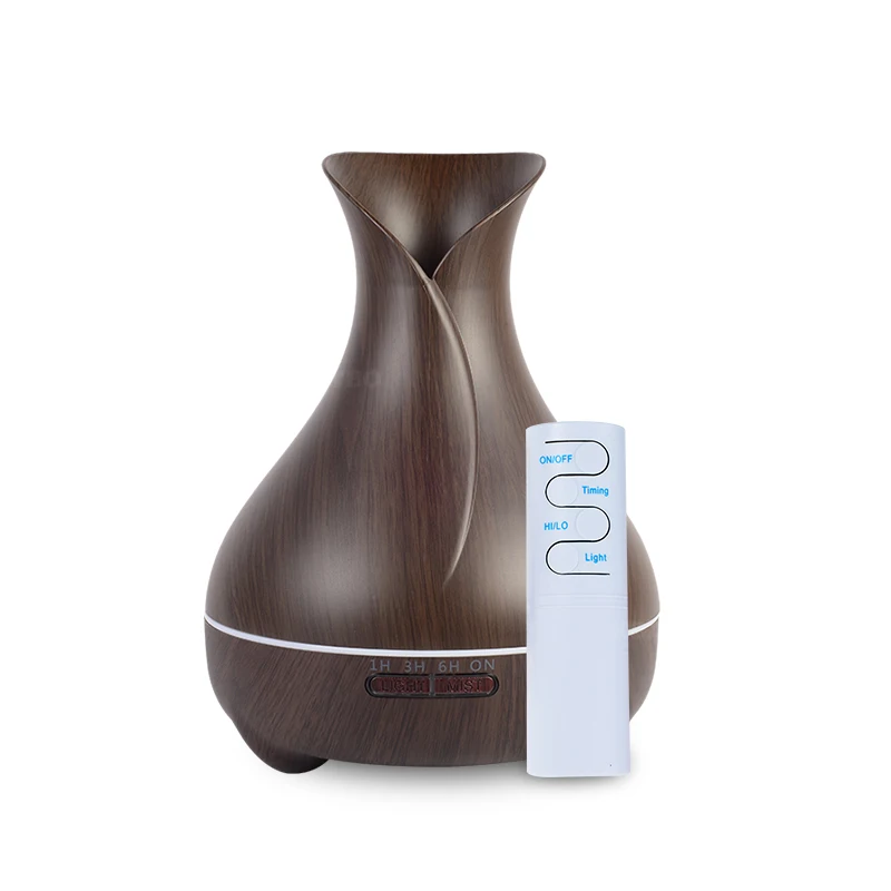 

Ultrasonic Air Humidifier 550ml Aroma Essential Oil Diffuser with Wood Grain 7 Color Changing LED Lights for Office Home