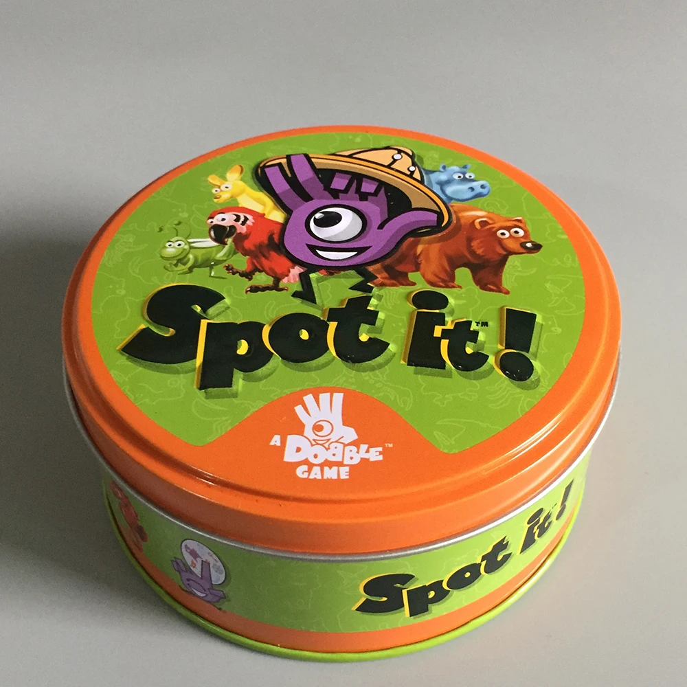 

Spot It Animals Jr.Dobble Card Game HP Style Toy Iron Box Sport Go Camping Hip Kids Board Games Gift Animals Alphabet Holidays