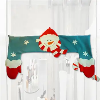 

1pc Christmas Snowman Curtain Home Bedroom Window Christmas Hanging Cloth Decoration Snowman Festive H9D3