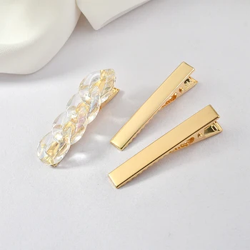 

55/60mm Duckbill Clip Crocodile Clip Maintains Color Gold Thickened DIY Handmade Material Hair Clip Antique Ornament 10pcs