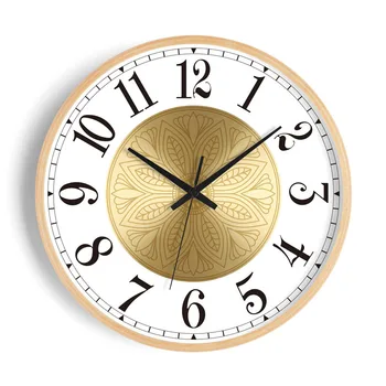 

Creative Wood Retro Wall Clock Living Room Silent Round Bedroom Wall Clock Mechanism Digital Minimalist Relogio Parede Home Bb50
