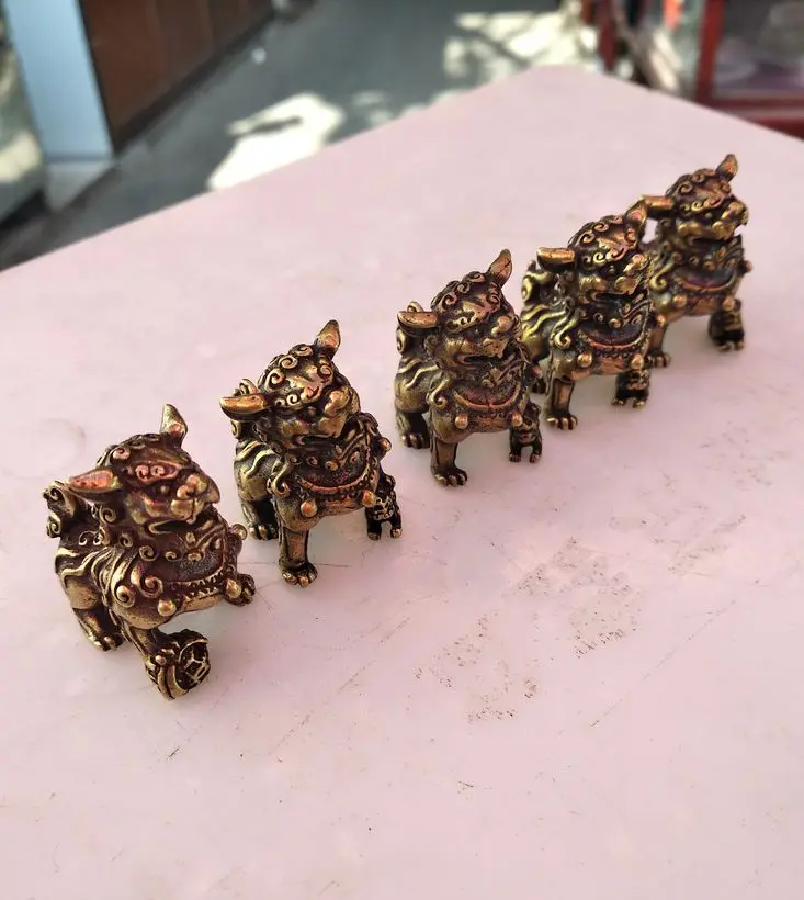 5 Счастливый маленький Львиный амулет FOO DOG Exorcise spirit lar талисман благословит ваш дом