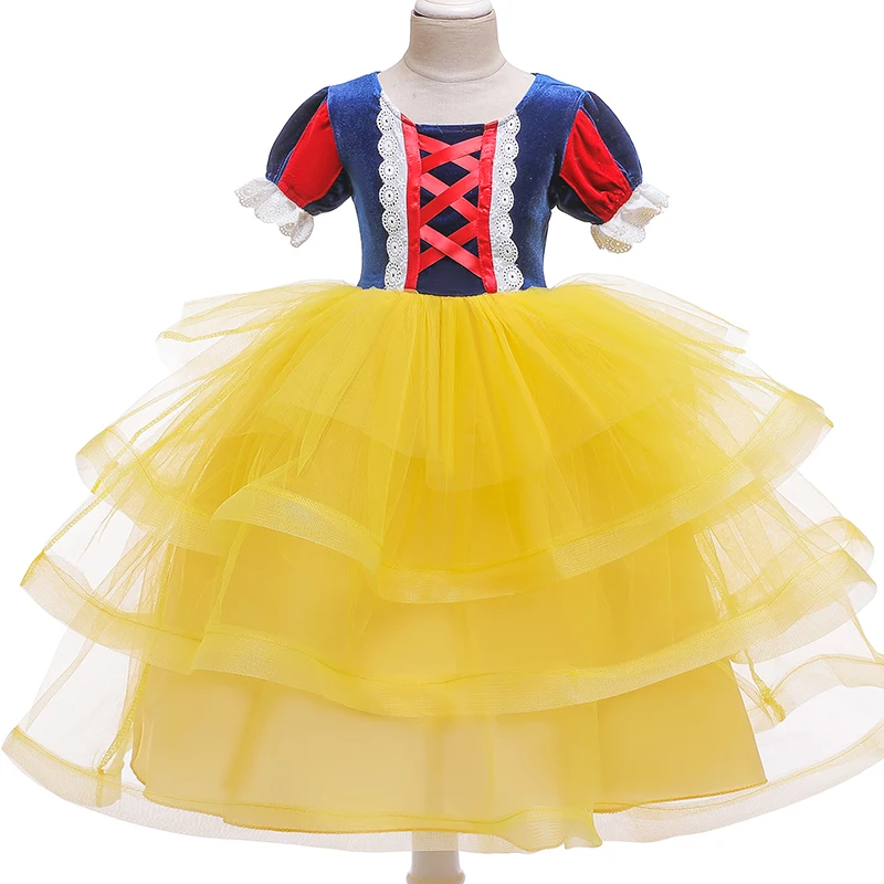 

12T Snow White Dress For Girl Princess Cosplay Costume Baby Girls Fancy Clothing Children Halloween Elegent Party Clothing Frock