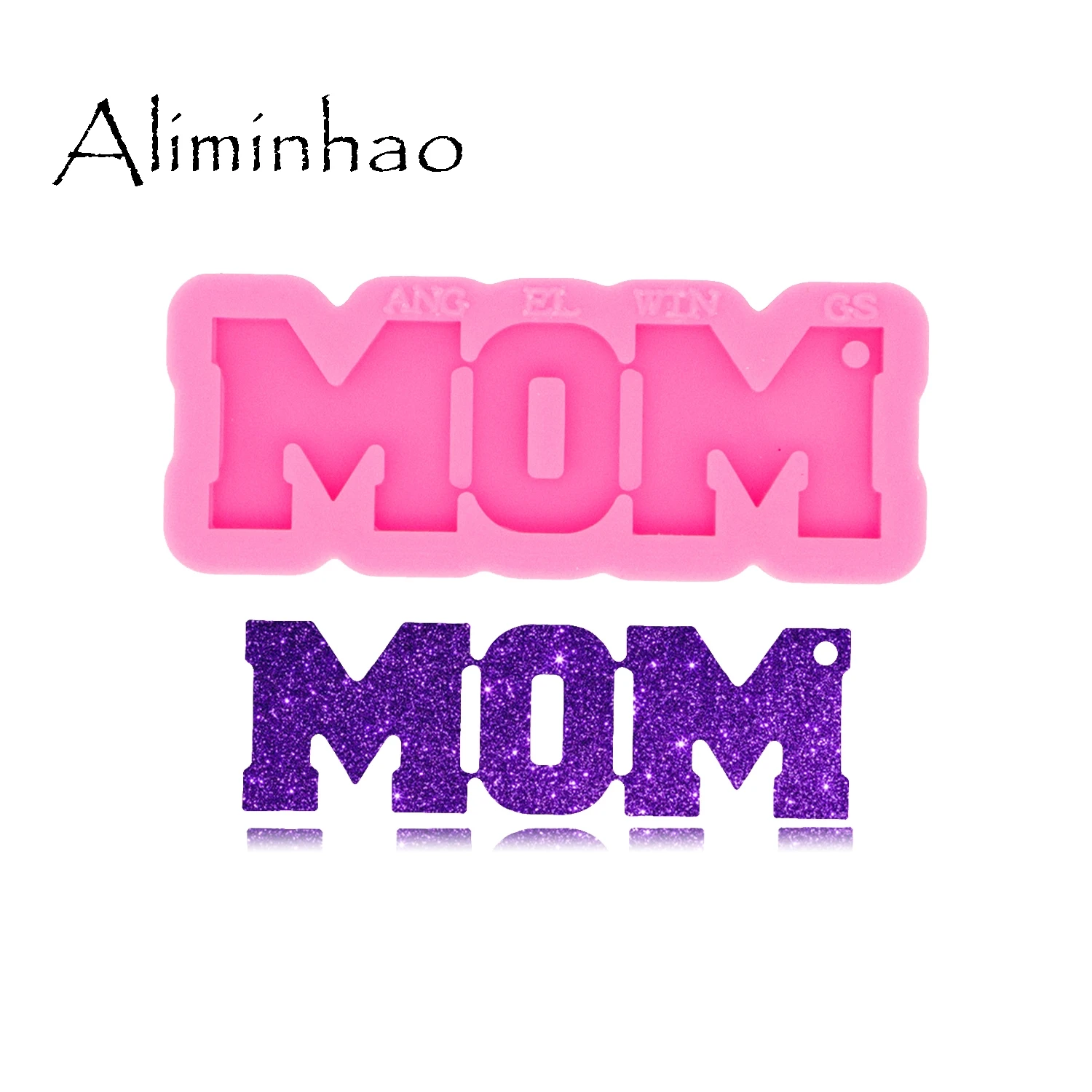 DY0531 Glanzende Glossy Mom Sleutelhanger Mold Uv Hars Vloeibare Siliconen Mal Craft Voor Diy Ketting Charms Maken Sieraden|Kleimallen|   - AliExpress