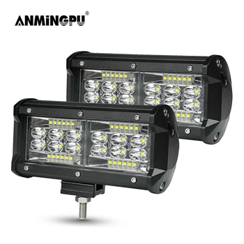 

ANMINGPU 4" 7" 60W 120W LED Light Bar for Car Jeep Tractor 4x4 Atv White Spot Led Work Light Bar OffRoad Boat Headlights 12V 24V