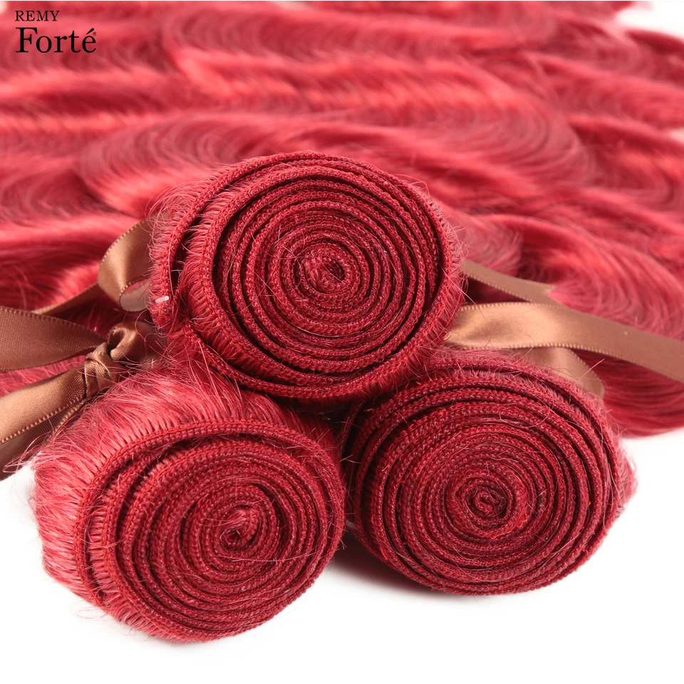Remy Forte Hair Bundles Brazilian Hair Weave Bundles Red Bundles Human Hair 1/3/4 Hair Extension Single Bundles Hair vendors