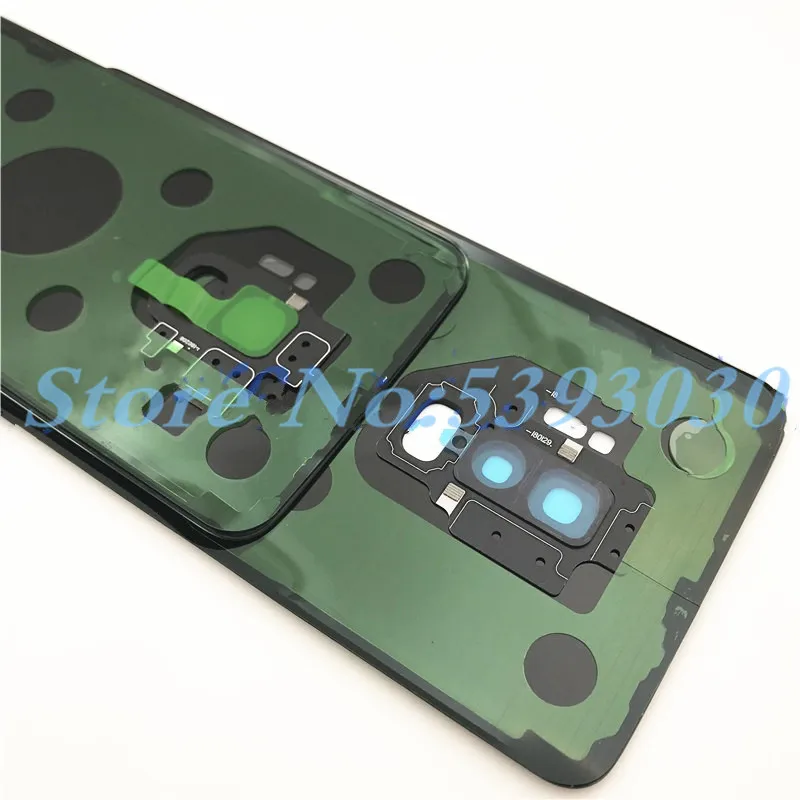10 шт. для samsung Galaxy S9, G960F и S9 Plus, G965, S9+ задняя крышка для батареи, чехол для задней крышки корпуса, Сменный Чехол+ стеклянный объектив для задней камеры
