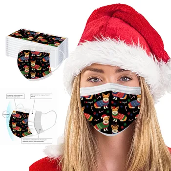 

Disposable Unisex Printed Christmas Soft Masks For Adults 3-Layer Masks Masker 3Ply One time Skin Masks Mask For Face
