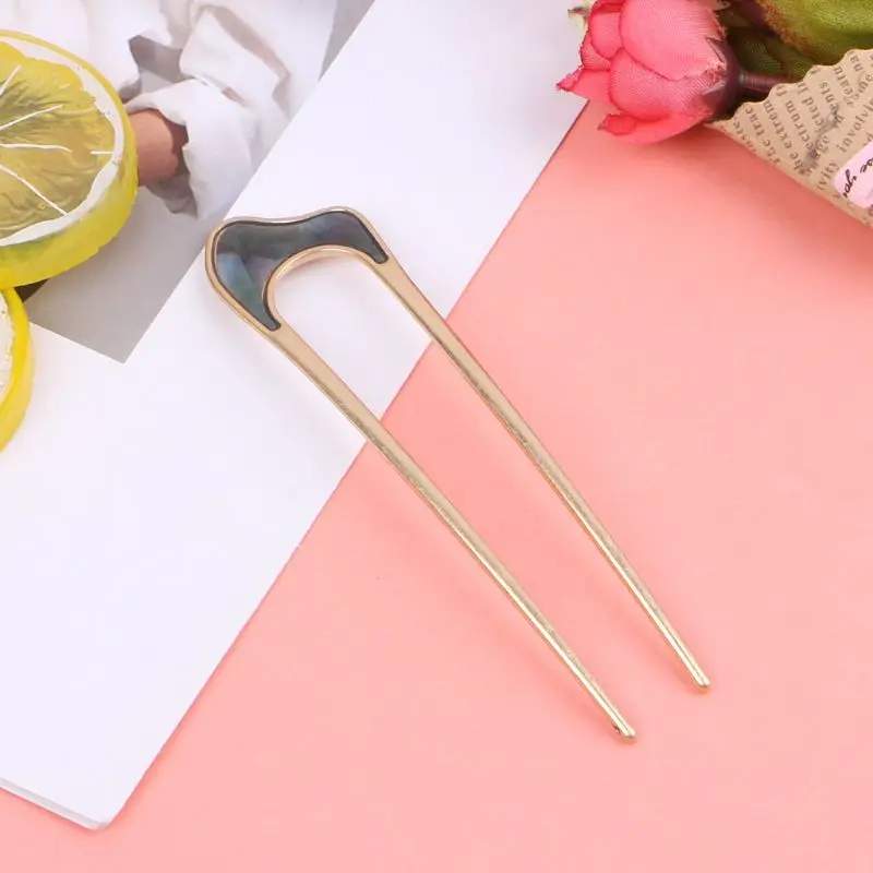 Japan Minimalist Alloy U Shape Hair Sticks For Women Lady Hairpin Bun Tool Headwear 2
