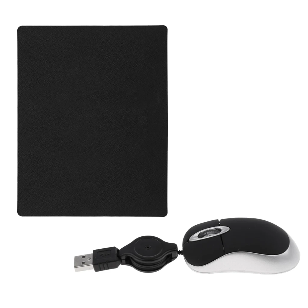 

Office Business Home Mini Retractable USB Wired Mouse Mice For Laptop Desktop Computer PC Optical Mouse With Mouse Mat Newest
