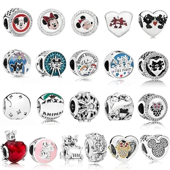 

CHAMSS New My Disne My Mouse Classic Car Birthday Commemorative Bead Charms Diy Bracelet Original Female Fashion Jewelry Gift