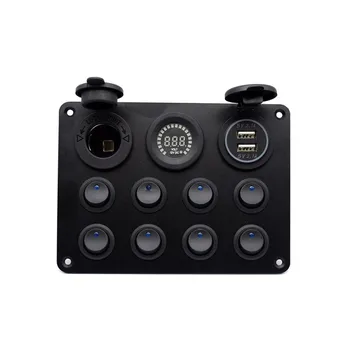 

12V RV Car Marine Boat 8 Gang Waterproof Switch Panel With Switches For Car Boat RV Truck ATV UTV
