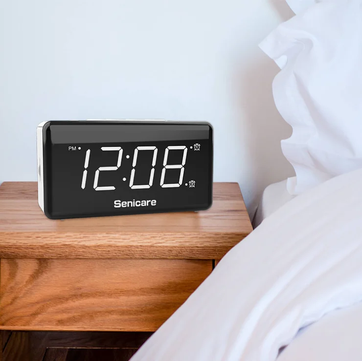 Electronic alarm clock USB charging LED light brightness adjustable alarm clock bedside small night light big screen over