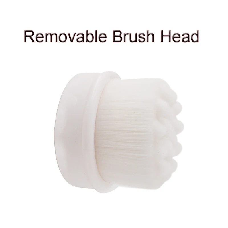 White brush head Двустороннее Силиконовое очищающее средство для лица, щетка для мытья лица, мягкое волокно, для чистки лица, портативный размер, массажное средство для мытья лица, средство для ухода за кожей - Цвет: White brush head