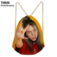ThiKin Горячая Billie Eilish печать Модный шнурок сумка для девочек Дорожная емкость рюкзак Aily Softback леди пляж Mochila