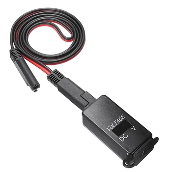 

Motorcycle SAE to USB Cable Adaptor 2.1A Dual USB Cell Phone Tablet GPS Charger Voltmeter Charge Cable 12V 24V