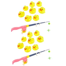 2 комплекта детских магнитных желтых уток рыболовные игрушки удочки детские игрушки для ванной игрушка-пазл для раннего развития рыболовные игрушки