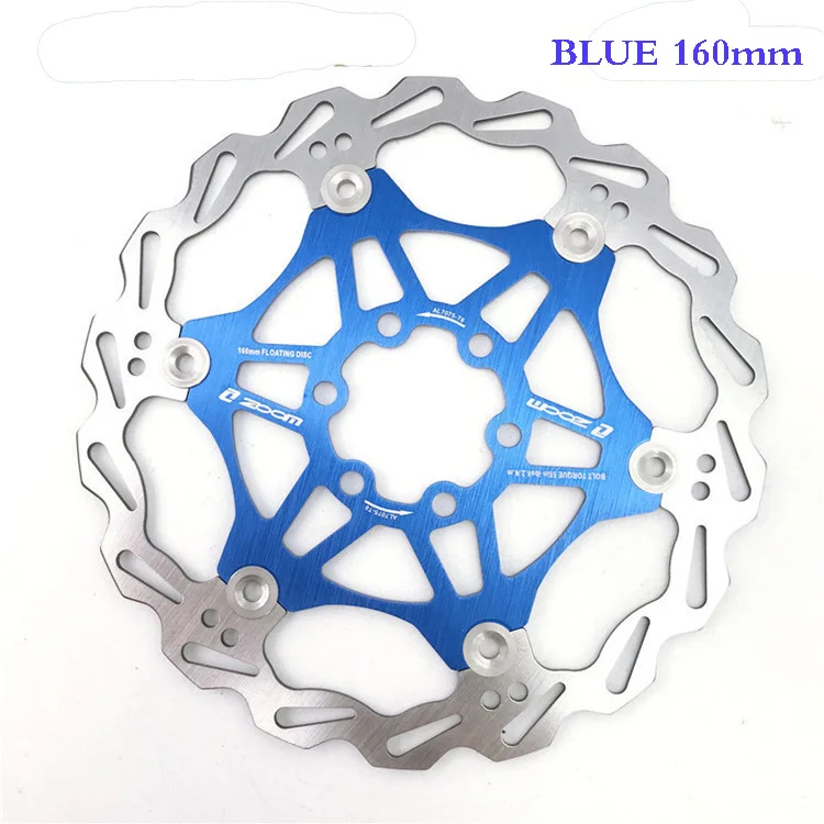 160mm blue Зум Велосипедный тормозной диск ротор 160/180/203 мм горный MTB велосипед плавающий диск Кабельные части w оригинальная коробка охлаждения ротора для IIIPRO - Цвет: 160mm blue