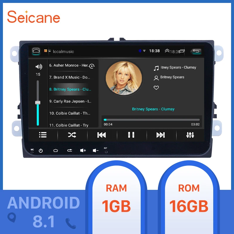 Seicane Android 8,1 9 дюймов Автомобильный Радио gps для VW Volkswagen Skoda Octavia golf 5 6 Passat/b7/b6/leon автомобильный мультимедийный плеер 2 Din
